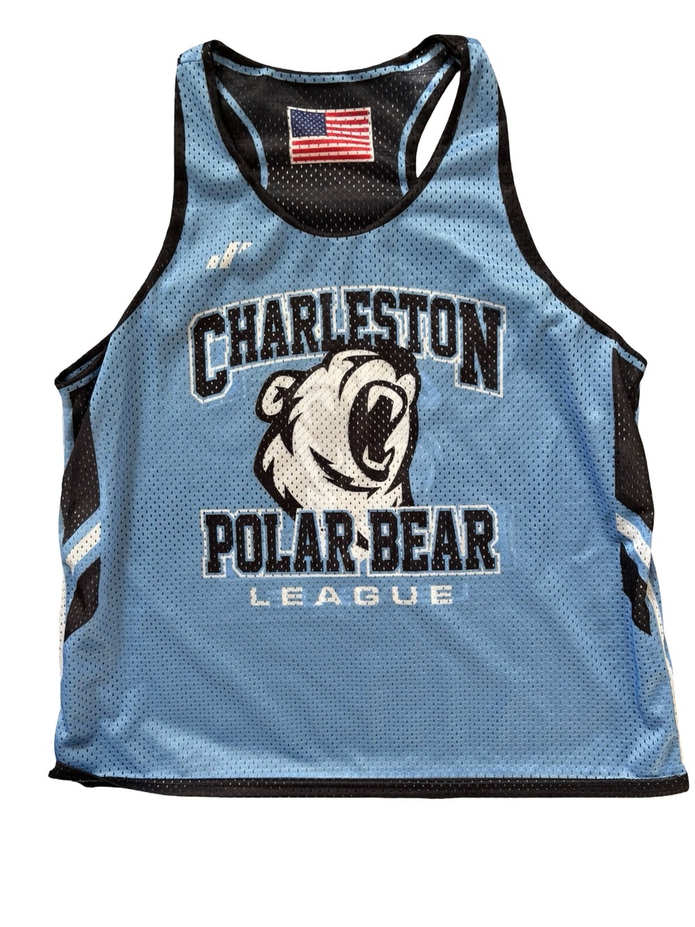 Charleston Polar Bear League Reversible Mesh Jersey #117 Blue Black Large - Picture 3 of 6